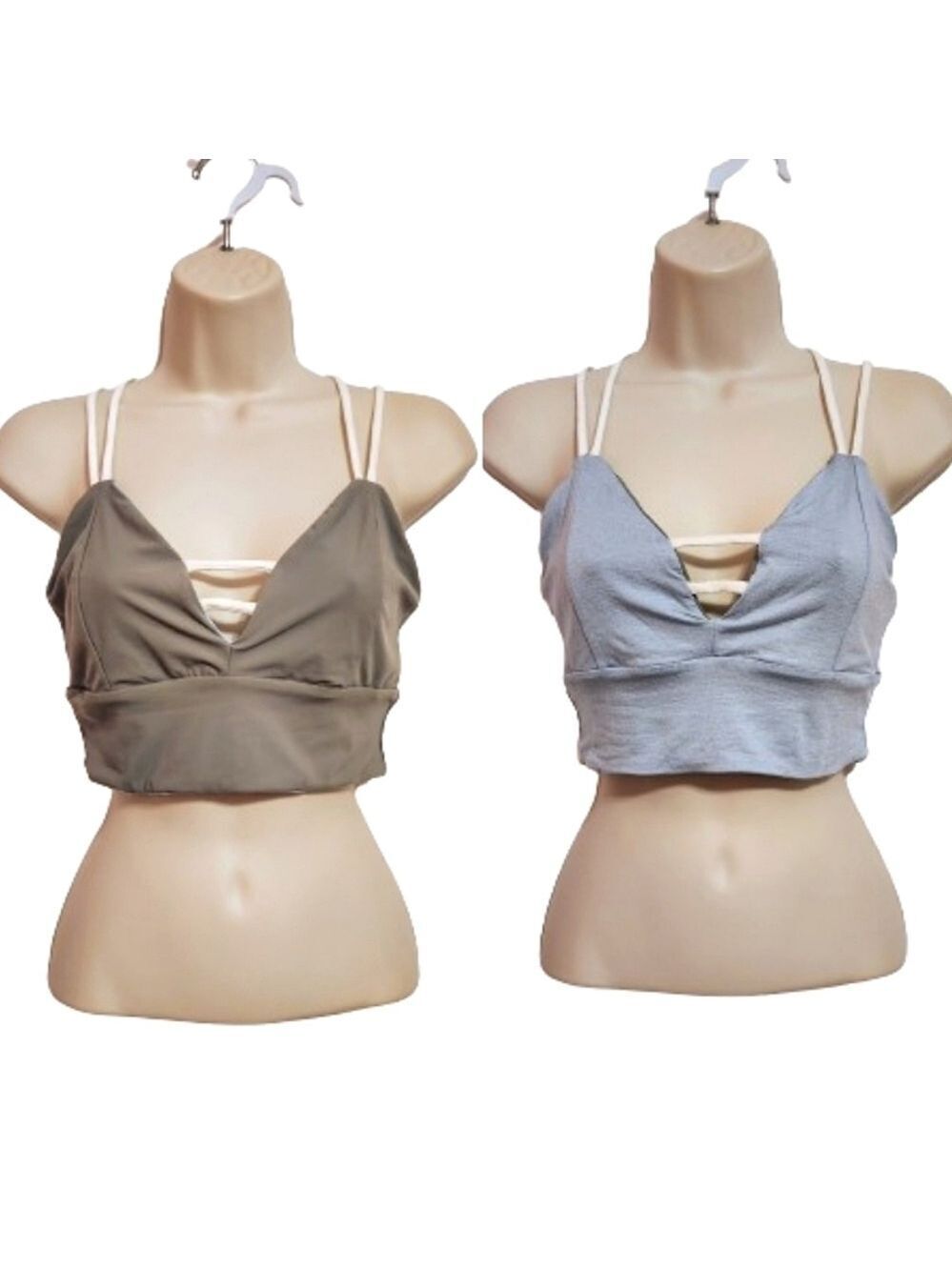 Briavia Reversible Strappy Bralette Top Green Blue M/L